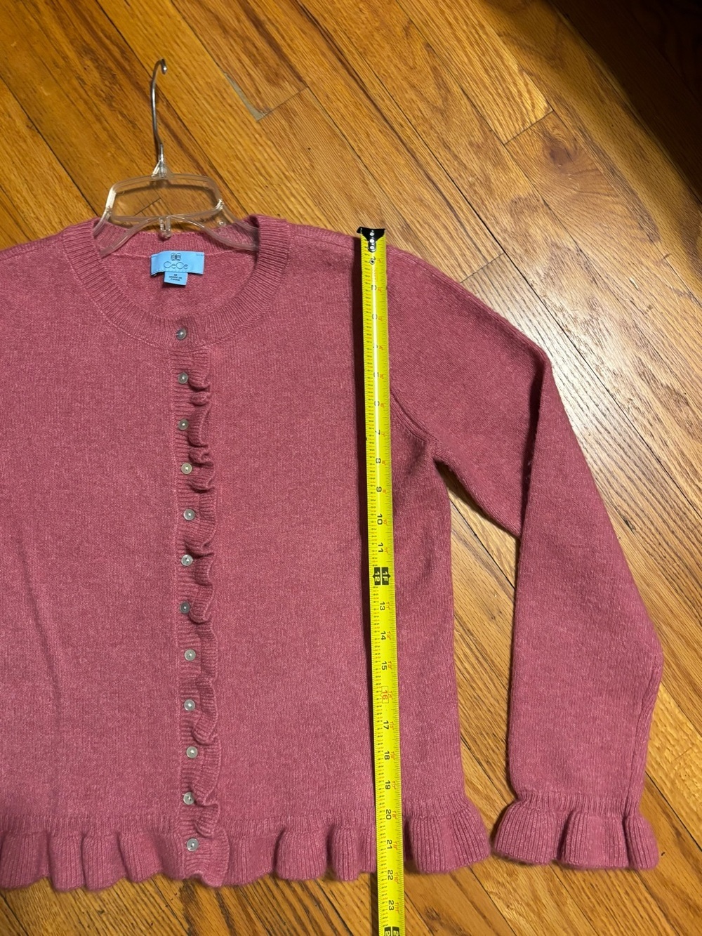 CeCe Ruffle-Trim Button Cardigan - Picture 9 of 12